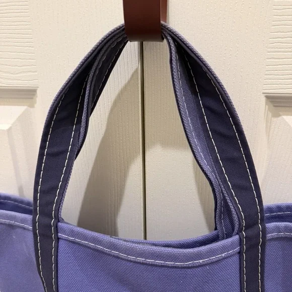 Vintage LL Bean Boat And Tote Purple Canvas SAM Embroidered School Travel 17x12 - Picture 11 of 13